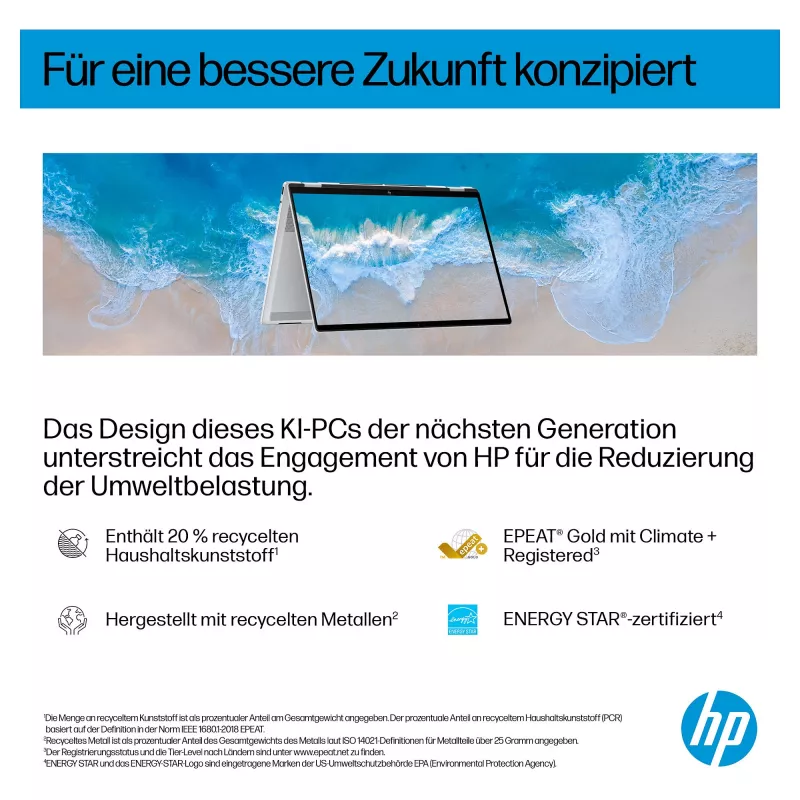 HP OmniBook X Flip Next Gen AI Laptop 16-as0054ng - Flip-Design - Intel Core Ultra 5 226V / 2.1 GHz - Win 11 Home - Arc Graphics 130V - 16 GB RAM - 512 GB SSD NVMe - 40.6 cm (16)