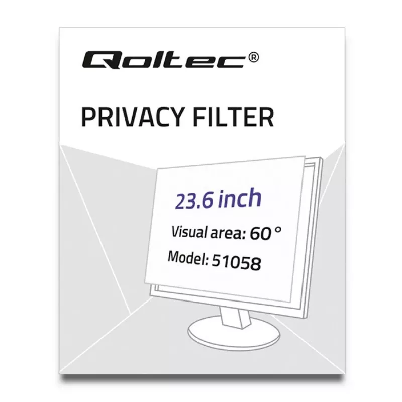 Display Privacy Filter Qoltec 51058 59.9 cm (23.6 inch) Monitor