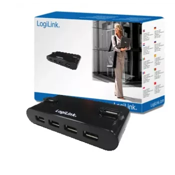 HUB USB 2.0 4-Ports with power supply, Black