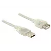 USB cable DeLOCK 83881 USB 2.0 1 m USB A Transparent