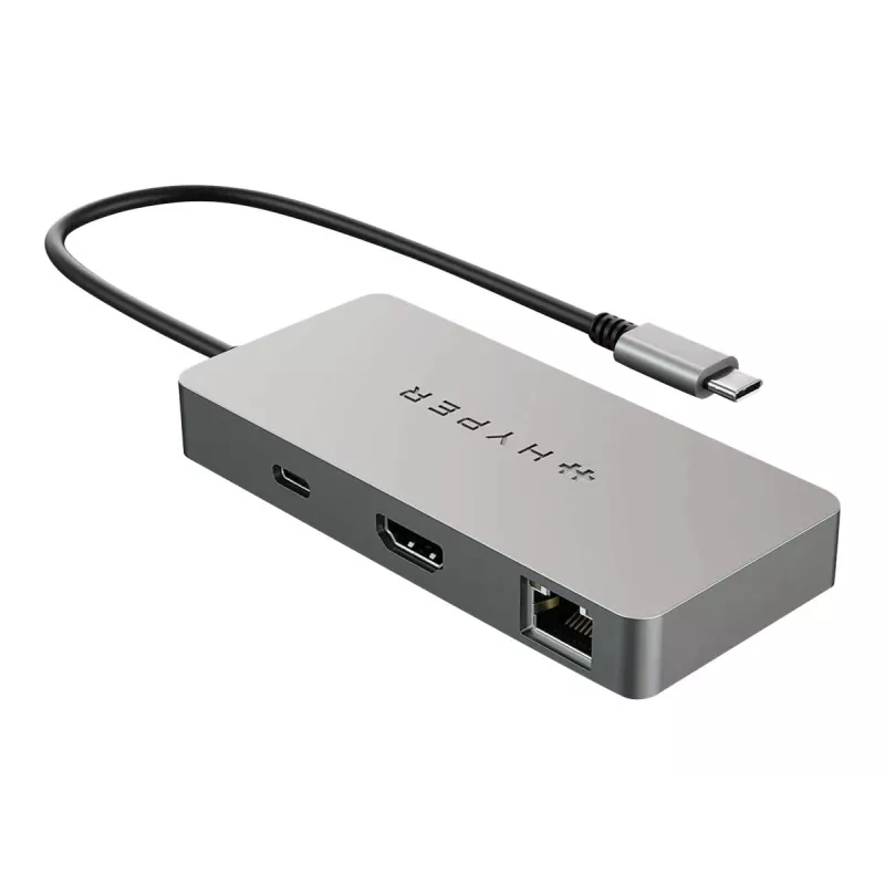 HYPER HDMB2 interface hub USB 3.2 Gen 1 (3.1 Gen 1) Type-C 5000 Mbit/s Stainless steel