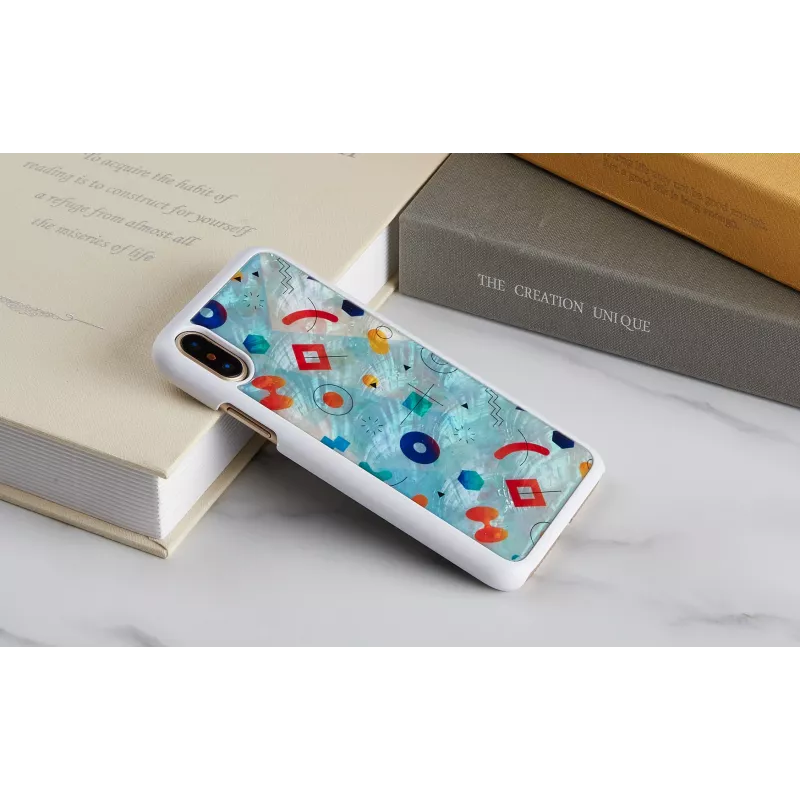 Phone case iKins for iPhone XS / iPhone X S – white poppin rock protective back cover