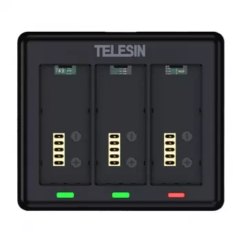 Charger for 3 batteries Telesin S0-BCG-12-TGP for GoPro HERO 13 — 3‑slot USB charger