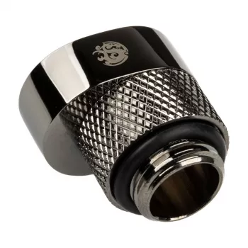 Adapter BitsPower X-Cross G1/4 inch male to G1/4 inch female, 5 mm offset, glossy black