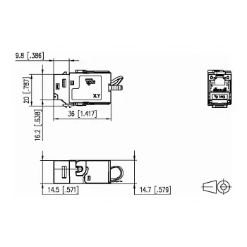 METZ CONNECT BTR C6Amodul K 180° - Modulare Anschlusseinheit - RJ-45 (130B21-E)