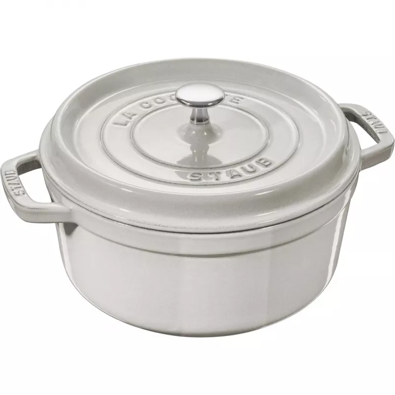 Cast iron round pot Staub La Cocotte 3.8 l truffle — enameled, tight-fitting lid