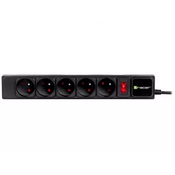 Surge protector TRACER PowerGear Tracer 47138 5 m Black power strip with 5 m cable