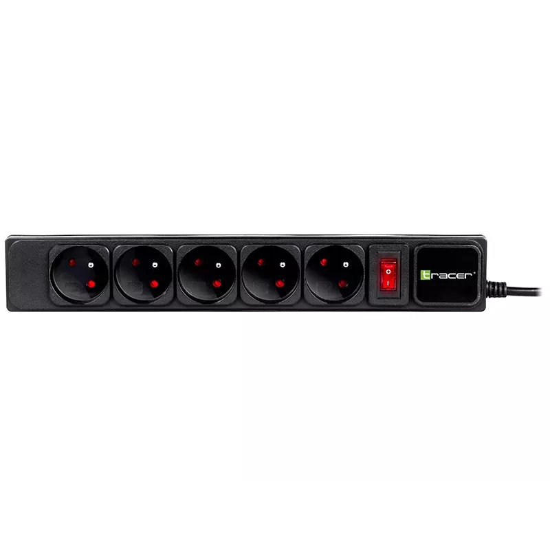 Surge protector TRACER PowerGear Tracer 47138 5 m Black power strip with 5 m cable