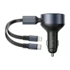 Car charger Vention FFOB0 30W with USB‑C to Lightning cable, 30 W output for iPhone charging