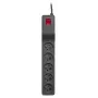 Power extension Lestar 3 m indoor black with on/off switch and indicator light, 230 V AC, 10 A