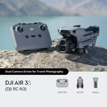 Quadcopter DJI Air 3s RC-N3 — 50 MP camera, 4K (3840×2160), 4 rotors, max speed 27 m/s, range 32,000 m, 4276 mAh battery, grey