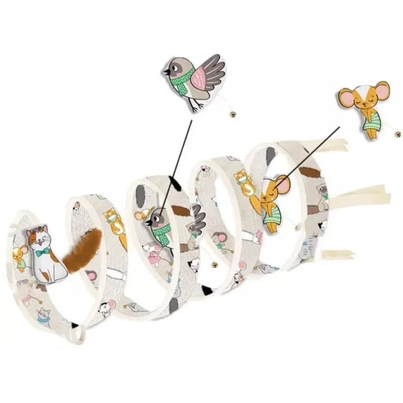 Cat tunnel ZOLUX CHATOUILLE spiral pattern 'cats and mice' 79 cm