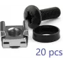 Cage nuts pack LOGON RAX106 Black Silver Stainless steel Steel 48.3 cm