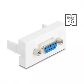 Wall-mount VGA socket outlet DELOCK 81556, female-to-female, white, ABS, 45×22.5×17.4 mm