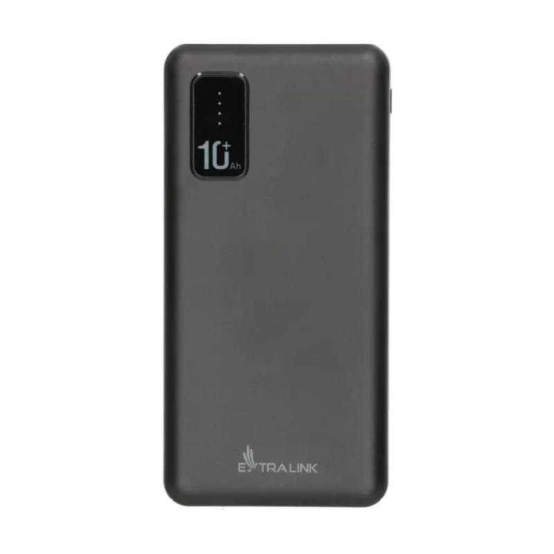 Power bank Extralink EPB-098B 10000 mAh, LiPo, 2× USB-A + 1× USB-C, black