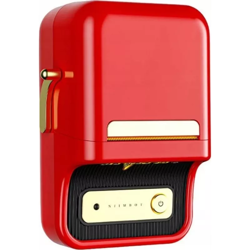 Label printer NIIMBOT B21S Red — compact thermal Bluetooth printer, 50 mm print width, 60 mm/s, 1200 mAh battery