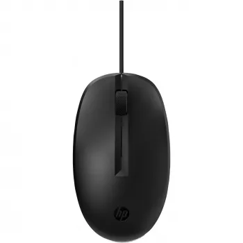 HP 125 Wired Mouse, Ambidextrous, Optical, USB Type-A, Black