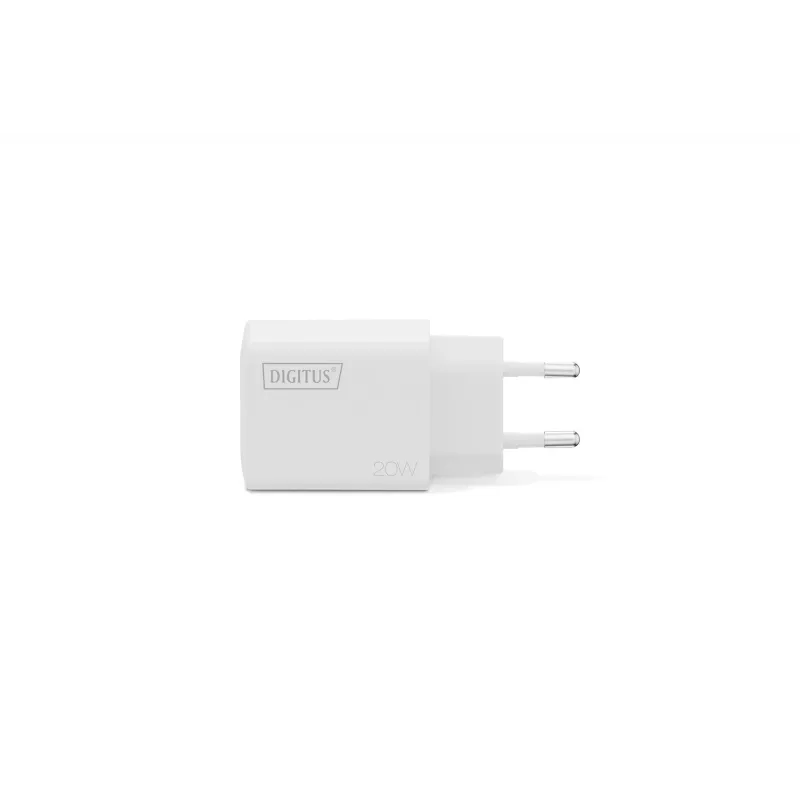 AC USB Charger DIGITUS 20W, 1x USB-C, 1x USB-A, Input 100–240V, White