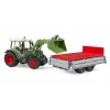 Toy tractor BRUDER Fendt Vario 211 with front loader and side trailer