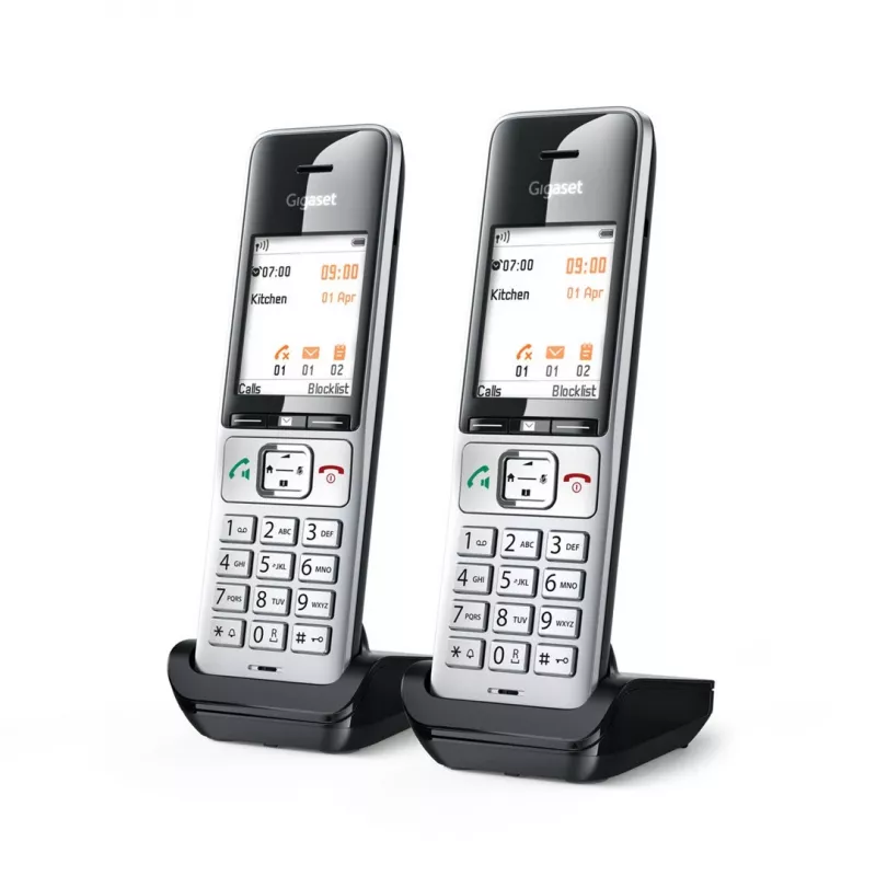 Gigaset COMFORT 500HX duo Analog/DECT telephone Caller ID Black, Silver