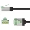Goobay Ultra-Flexible CAT 8.1 Patch Cable slim U/FTP black - extra-short plug 99.9% (74353)