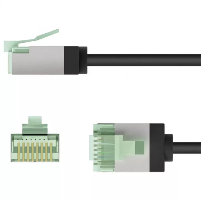 Goobay Ultra-Flexible CAT 8.1 Patch Cable slim U/FTP black - extra-short plug 99.9% (74353)