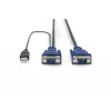 DIGITUS Octopus - Keyboard- / Video- / Mouse- (KVM-) Cable - HD-15 (M) - USB Type A, 4-pin, PS/2, 6-pin (M) - 5,0m - Black (DS-19233)