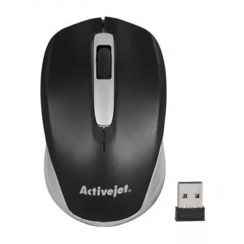 Wireless mouse ActiveJet AMY-313, RF nano receiver, optical 1200 DPI, ambidextrous, 3 buttons, AA battery