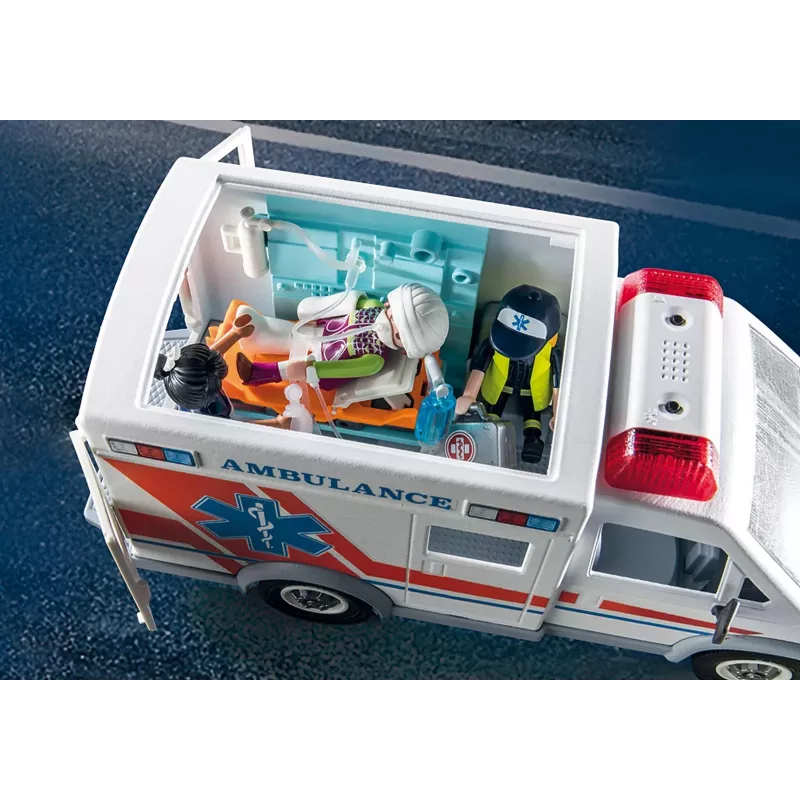Toy ambulance vehicle PLAYMOBIL 71232 — multicolour, for ages 4–10, AAA battery
