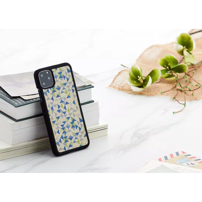Smartphone case man and wood for iPhone 11 Pro Max — blue triangle black protective cover