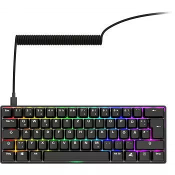 Keyboard Sharkoon 100065630 60% Wired USB QWERTZ German Black