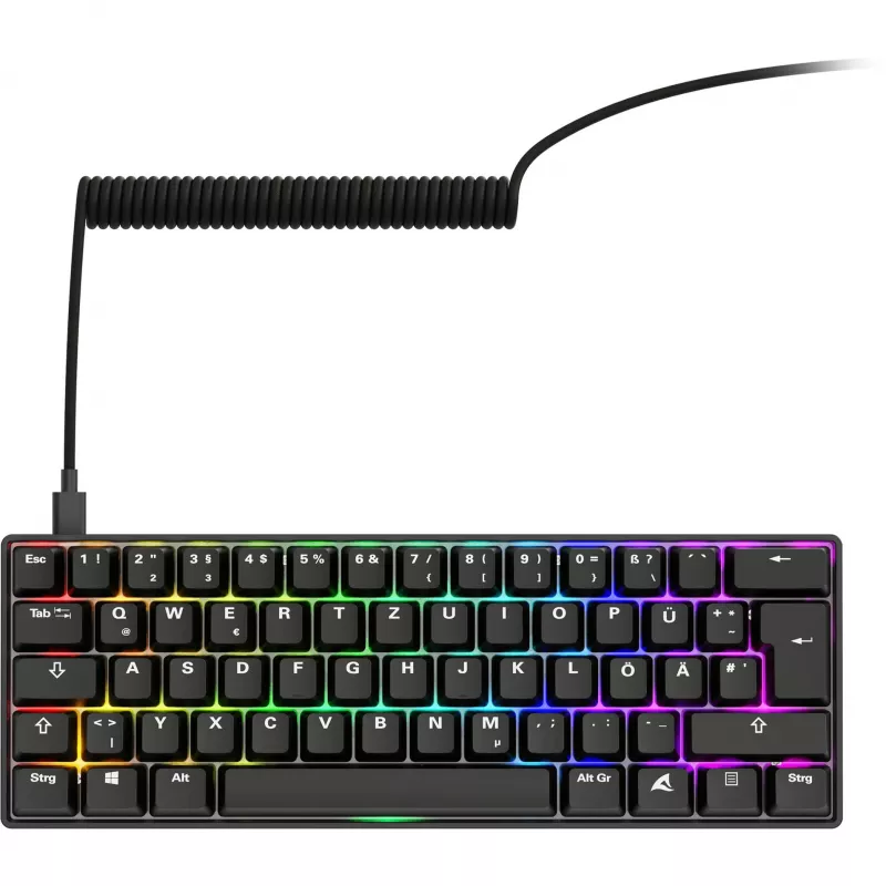 Keyboard Sharkoon 100065630 60% Wired USB QWERTZ German Black