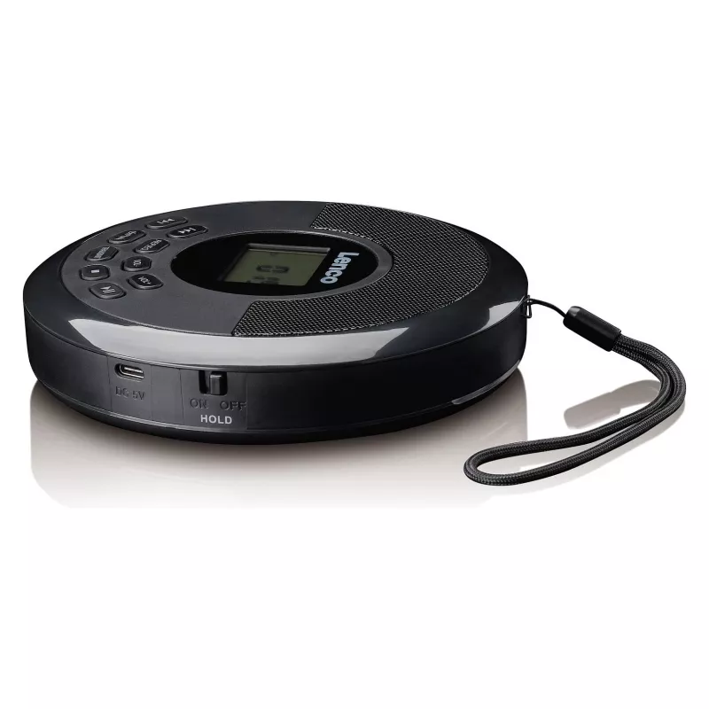 Portable CD player Lenco CD-340BK — black, portable design