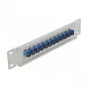 Fiber Optic Patch Panel DeLOCK 10 inch 12 Port SC Simplex Blue 1U Grey
