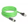 Network Cable DeLOCK M12 Cable D-coded 4 pin male to RJ45 male PUR (TPU) 5m