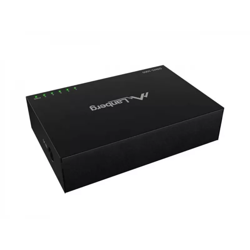 Network switch LANBERG DSM1-1005 5x 1 Gb/s unmanaged desktop, metal case, 12V
