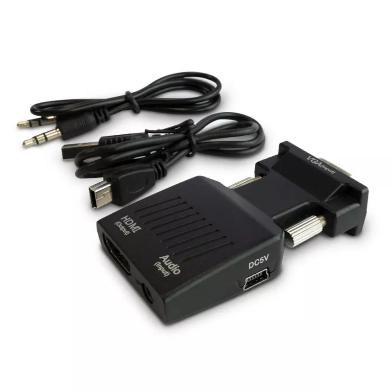 SAVIO CL-145 VGA to HDMI converter, Audio, Full HD Black