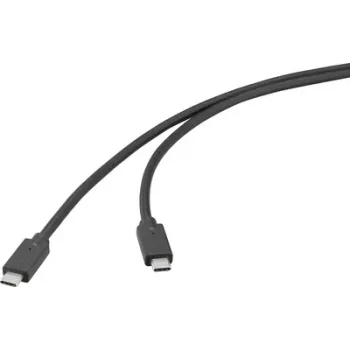 Renkforce USB Cable USB 3.2 Gen2x2 20 GBit/s USB-C Plug Plug Black 4K (RF-6830466)