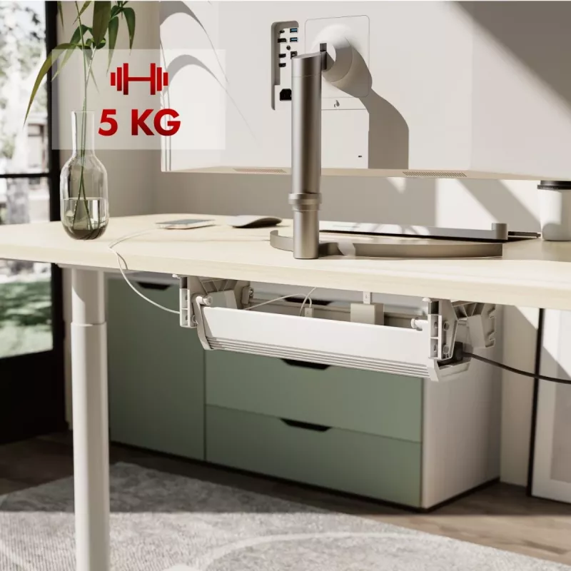 Maclean under-desk cable/extension organizer, max. load 5kg, white, MC-106 W