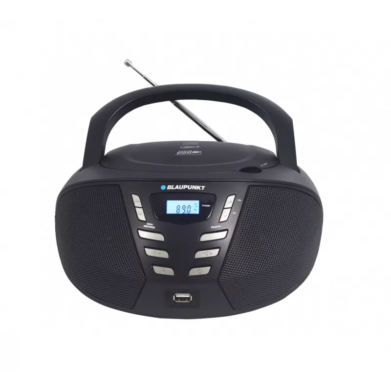 Portable CD player Blaupunkt BB7BK — MP3, FM radio, USB, AUX, battery-powered, 2x built-in speakers, 240×230×128 mm