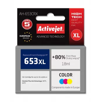 Activejet AH-653CRX ink (replacement for HP 652 F6V24AE; Premium; 320 pages; color)