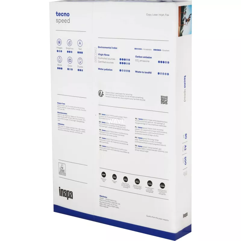 A3 Printing Paper inapa-tecno Tecno Speed 500 Sheets White
