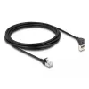 Network Cable DeLOCK RJ45 Cat.6A S/FTP Slim 90° 3 m Black