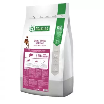 Dry dog food nature’s protection Mini Extra Salmon 7.5 kg — adult small breeds, 25% protein, 13% fat