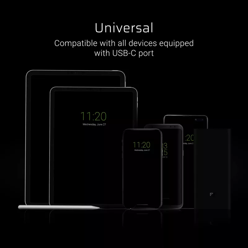 USB A to USB C cable Green Cell KABGC03 — 0.25 m, Black, 480 Mbit/s