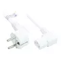 Netzkabel Schutzkontakt-Stecker Typ E+F (CEE 7/7, gewinkelt) an C13 (rechts gewinkelt), weiß, 0,75 mm², 1,8 m, Good Connections® (P0131-W018)