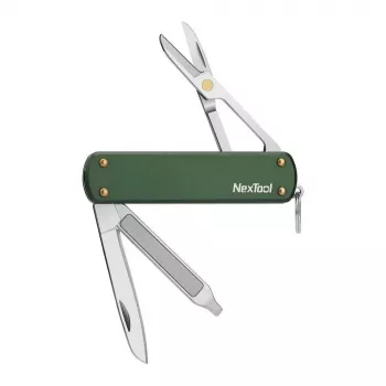 Multi-tool knife Nextool NE0143 — compact folding multitool with pliers, blades, screwdriver, green, stainless steel, 64.5×152 mm, 29 g
