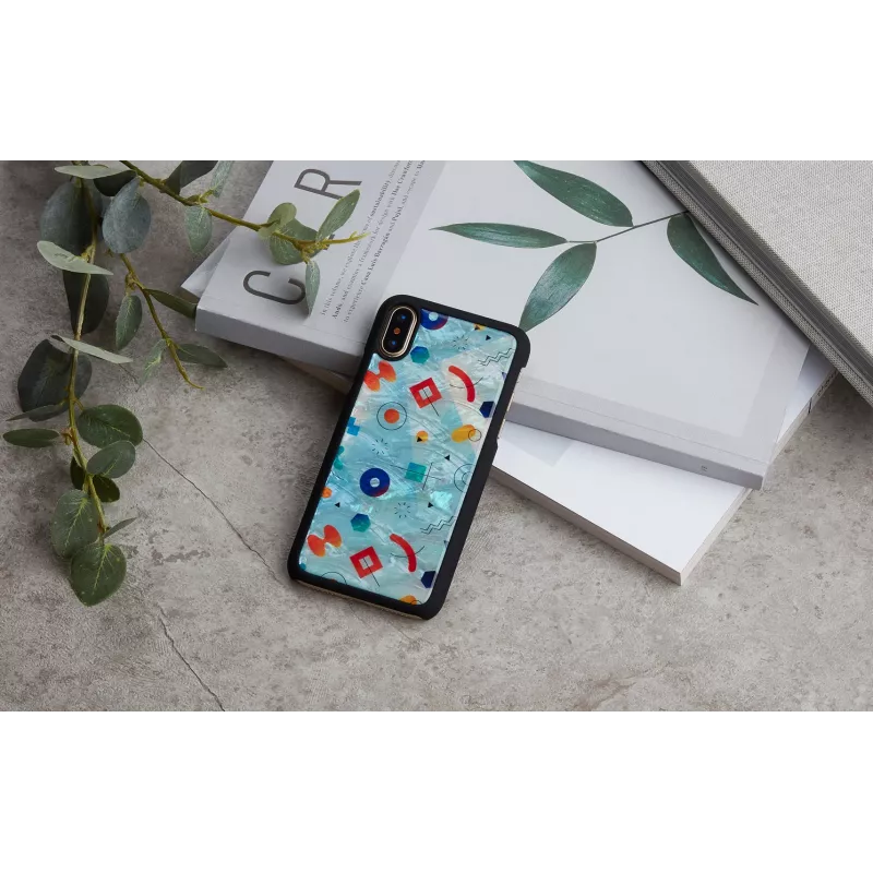 Smartphone case iKins for iPhone XS / XS Max black rock design, protective back cover