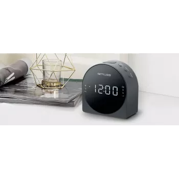 Clock radio Muse M-185 CR — FM/MW, 0.9 inch LED display, AC 230V with AAA battery backup, black