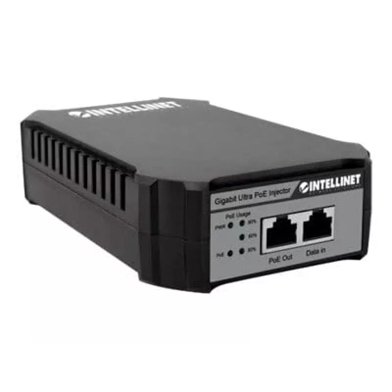 Intellinet Gigabit PoE++ Injector, One 95 W Port, IEEE 802.3bt (4PPoE) Compliant, Plastic Housing, Wall-mount Option